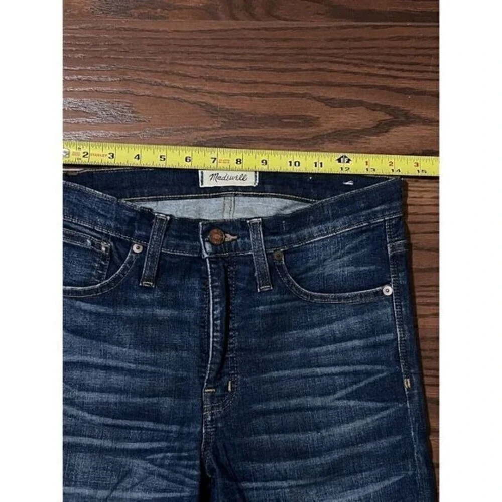 Madewell Skinny Jeans Women 26 Blue Excellent Distressed High Rise Raw Hem - Picture 8 of 9